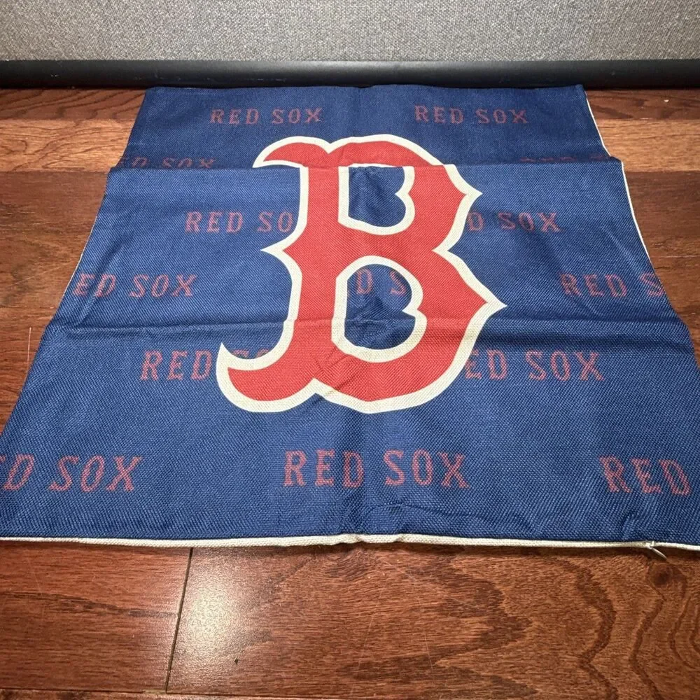 Boston Red Sox Throw Pillow Covers (2) 17 X 17 Inches MLB New Blue